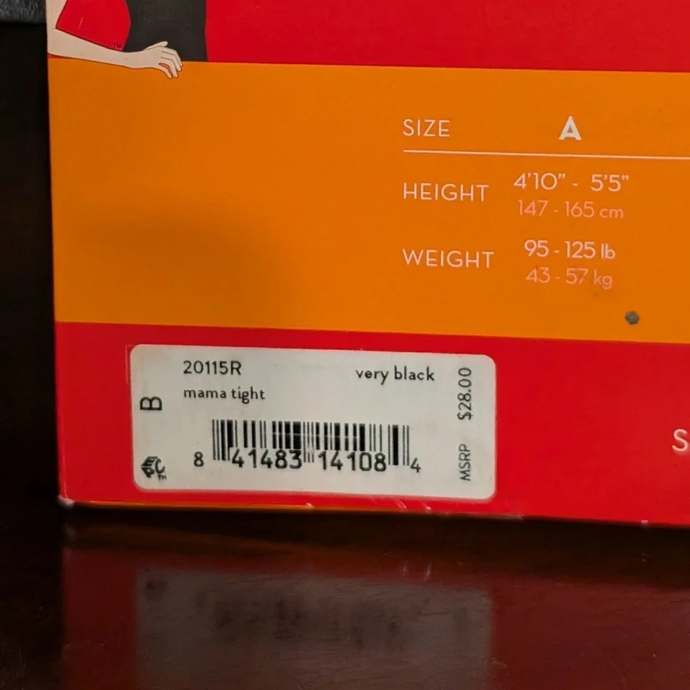 Spanx Mama Tights Very Black 20115R Maternity Smoothing Support Opaque Size B
